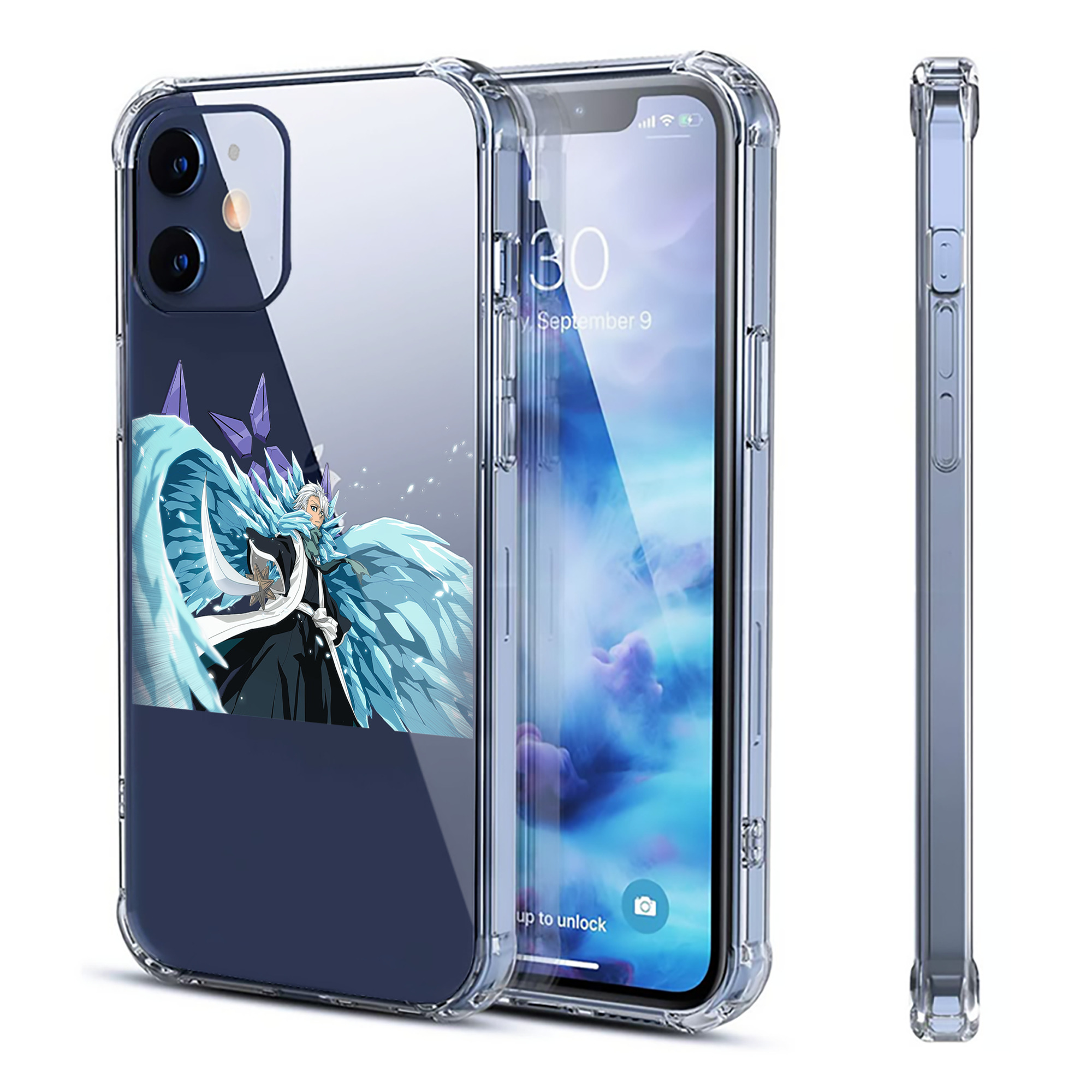 （画像用） ブリーチ 日番谷冬獅郎（ひつがや とうしろう） BLEACH Hitsugaya Toushirou 【iPhone 12シリーズ対応】透明スマホケース（クリアソフトケース）